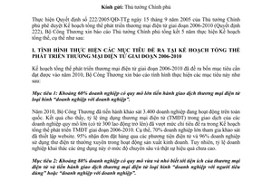 Công văn 2464/BCT-TMĐT  Kế hoạch tổng thể phát triển thương mại điện tử