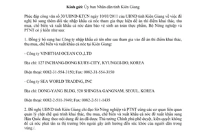 Công văn 774/BNN-QLCL bổ sung công ty nhập khẩu tham gia vào đề án cá nóc