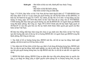 Công văn 1094/BHXH-CSXH hướng dẫn thủ tục hồ sơ hưởng chế độ bảo hiểm xã hội