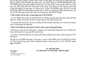 Công văn 1712/BGDĐT-GDTrH sửa đổi Quy chế Trung tâm kỹ thuật tổng hợp