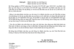 Công văn 1253/BNN-KH sử dụng vốn dự phòng dự án đầu tư