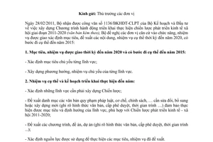 Công văn 575/LĐTBXH-KHTC đề xuất nhiệm vụ xây dựng chương trình hành động