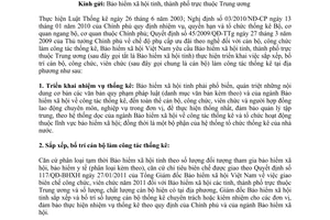Công văn 773/BHXH-TCCB bố trí cán bộ thống kê tại Bảo hiểm xã hội tỉnh