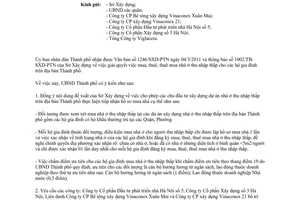 Công văn 1501/UBND-XD giải quyết việc mua, thuê, thuê mua nhà ở thu nhập thấp