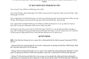 Quyết định 735/QĐ-UBND năm 2011 Quy định mức thưởng cơ quan đơn vị chính quyền đạt trong sạch vững mạnh tỉnh Hưng Yên