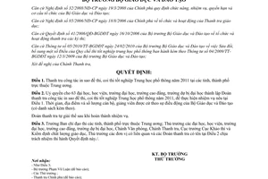 Quyết định số 1834/QĐ-BGDĐT năm 2011 thanh tra công tác in sao đề thi