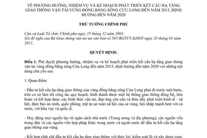 Quyết định 638/QĐ-TTg  phương hướng, nhiệm vụ và kế hoạch phát triển