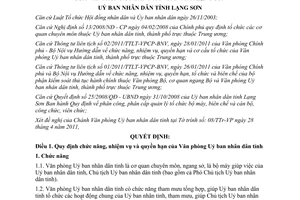 Quyết định 686/QĐ-UBND năm 2011 chức năng nhiệm vụ quyền hạn Văn phòng Uỷ ban