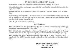 Quyết định 13/2011/QĐ-UBND trình tự kiểm tra xử lý văn bản pháp luật Tiền Giang