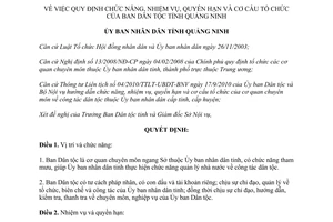Quyết định 1268/QĐ-UBND 2011 quyền hạn cơ cấu tổ chức Ban Dân tộc Quảng Ninh