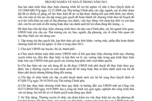 Chỉ thị 13/2011/CT-UBND  chương trình hỗ trợ hộ nghèo về nhà ở