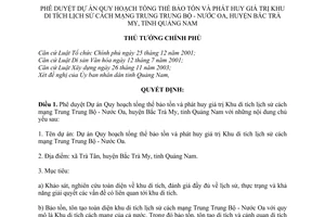 Quyết định 648/QĐ-TTg phê duyệt Dự án Quy hoạch tổng thể bảo tồn