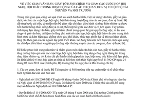 Chỉ thị 01/CT-BTNMT 2011 giảm văn bản giấy tờ hành chính cơ quan đơn vị Bộ Tài nguyên Môi trường