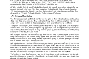 Hướng dẫn 649/HD-TLĐ Quy chế Khen thưởng tổ chức công đoàn