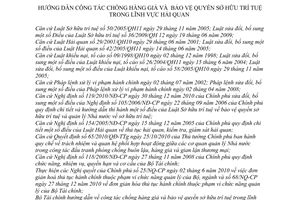 Thông tư 44/2011/TT-BTC hướng dẫn công tác chống hàng giả và  bảo vệ quyền