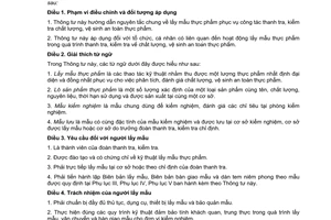 Thông tư 14/2011/TT-BYT hướng dẫn chung  lấy mẫu thực phẩm phục vụ thanh tra,