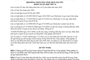 Nghị quyết 02/2011/NQ-HĐND đồ án quy hoạch chung tổ hợp khu đô thị Thái Nguyên