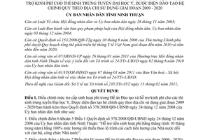 Quyết định 11/2011/QĐ-UBND kinh phí thí sinh trúng tuyển đại học tỉnh Ninh Thuận