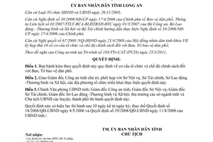 Quyết định 09/2011/QĐ-U cơ cấu tổ chức và chế độ chính sách tỉnh Long An