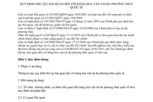 Thông tư 45/2011/TT-BTC thủ tục hải quan hàng hóa vận tải đa phương thức