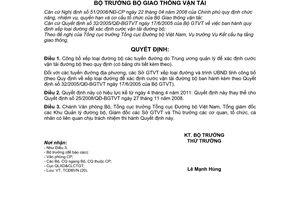 Quyết định 640/QĐ-BGTVT xếp loại đường để xác định cước vận tải đường bộ