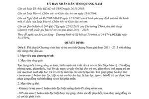 Quyết định 1032/QĐ-UBND 2011 Chương trình bảo vệ trẻ em Quảng Nam 2011 2015