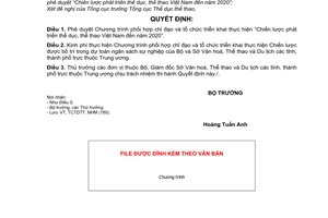 Quyết định 1174/QĐ-BVHTTDL  Chiến lược phát triển thể dục, thể thao Việt Nam