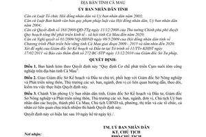 Quyết định 06/2011/QĐ-UBND Cơ chế phát triển Cụm nuôi tôm công nghiệp