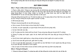 Thông tư 08/2011/TT-BTP hướng dẫn nội dung công tác thống kê Ngành Tư pháp