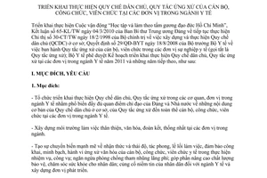 Kế hoạch 305/KH-BYT quy chế dân chủ quy tắc ứng xử của cán bộ công ngành y tế