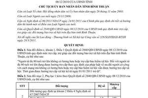 Quyết định 865/QĐ-UBND 2011 sửa đổi 2840/QĐ-UBND mức trợ cấp đối tượng bảo trợ xã hội Bình Thuận