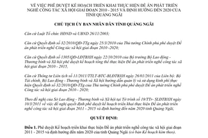 Quyết định 513/QĐ-UBND phát triển nghề công tác xã hội Quảng Ngãi 2011