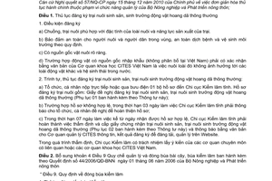 Thông tư 25/2011/TT-BNNPTNT sửa đổi, bãi bỏ thủ tục hành chính