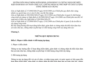Thông tư 03/2011/TT-BXD hướng dẫn hoạt động kiểm định, giám định và chứng nhận