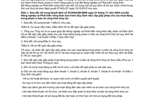 Thông tư 21/2011/TT-BNNPTNT sửa đổi, thủ tục hành chính