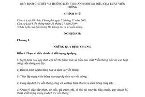 Nghị định 25/2011/NĐ-CP hướng dẫn Luật Viễn thông