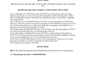 Quyết định 436/QĐ-BNN-TC đầu tư sửa chữa Trường Đại học Thủy lợi