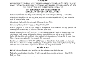 Nghị quyết 03/2011/NQ-HĐND trợ cấp lao động dân quân phụ cấp hàng tháng đóng bảo hiểm xã hội Khánh Hòa