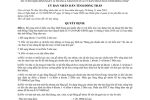 Quyết định 09/2011/QĐ-UBND bổ sung nội dung định bảng giá chuẩn nhà