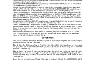 Quyết định 18/2011/QĐ-UBND quản lý hoạt động khai thác bảo vệ