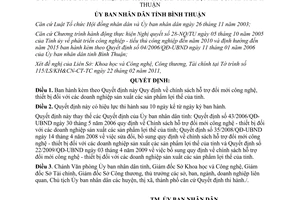 Quyết định 06/2011/QĐ-UBND  chính sách hỗ trợ đổi mới công nghệ, thiết bị