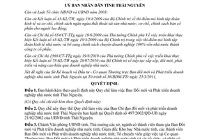 Quyết định 17/2011/QĐ-UBND hoạt động ban phát triển doanh nghiệp Thái Nguyên