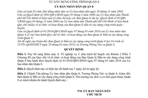 Quyết định 02/2011/QĐ-UBND  bổ sung Quy chế tổ chức và hoạt động Ban Quản lý