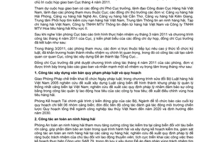 Thông báo 747/CHHVN-VP kết luận Cục trưởng Cục Hàng hải Việt Nam