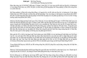 Công văn 1918/BNN-HTQT đề xuất Hoa Kỳ và Indonesia về xây dựng Chiến lược