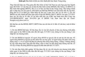 Công văn 1358/BHXH-KHTC báo cáo thống kê công tác thu đến 31/3/2011