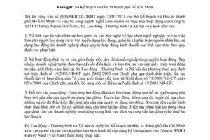 Công văn 1018/LĐTBXH-LDTL  bổ sung ngành nghề kinh doanh và mục tiêu hoạt động