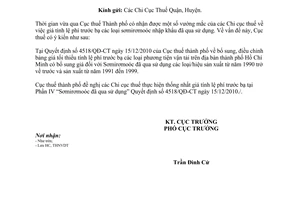 Công văn 2716/CT-THNVDT lệ phí trước bạ sơmirơmoóc đã qua sử dụng