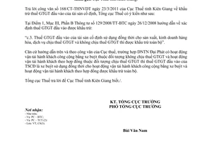 Công văn 1255/TCT-CS khấu trừ thuế giá trị gia tăng đầu vào