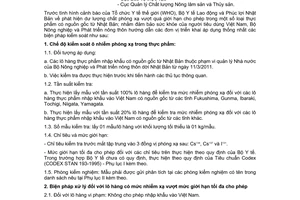 Công văn 966/BNN-QLCL kiểm soát dư lượng phóng xạ trong thực phẩm nhập khẩu